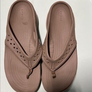 CROCS Brown Perforated Flip-Flops